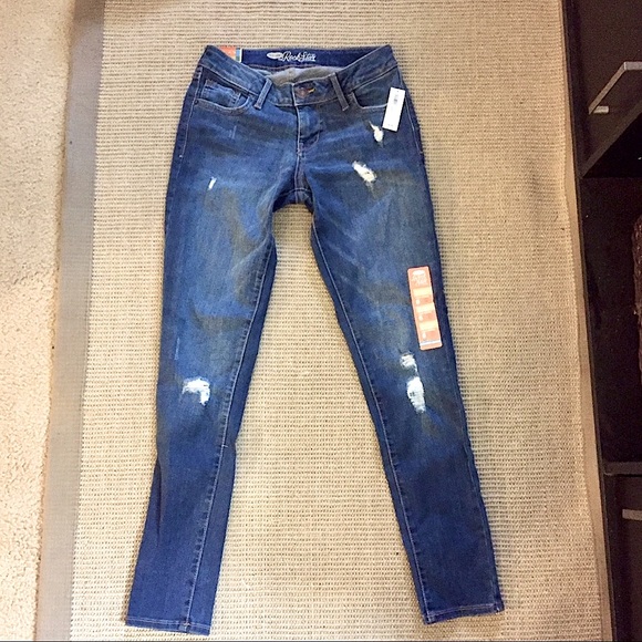 NWT OLD NAVY ROCKSTAR BOHO DISTRESSED JEANS 6 - Picture 1 of 9